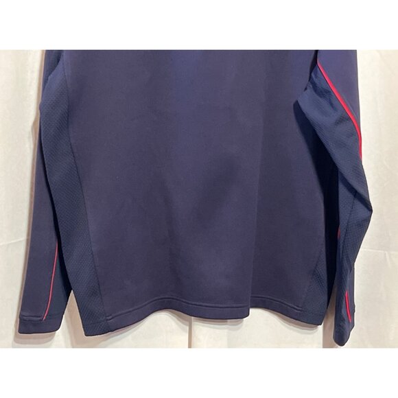 Pebble Beach Navy Blue 1/4 Zip Pullover With Red Accents Size L - Picture 6 of 10